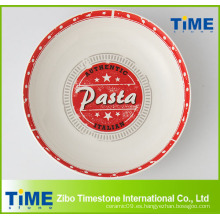 Tazón de Pasta de Porcelana con Decal